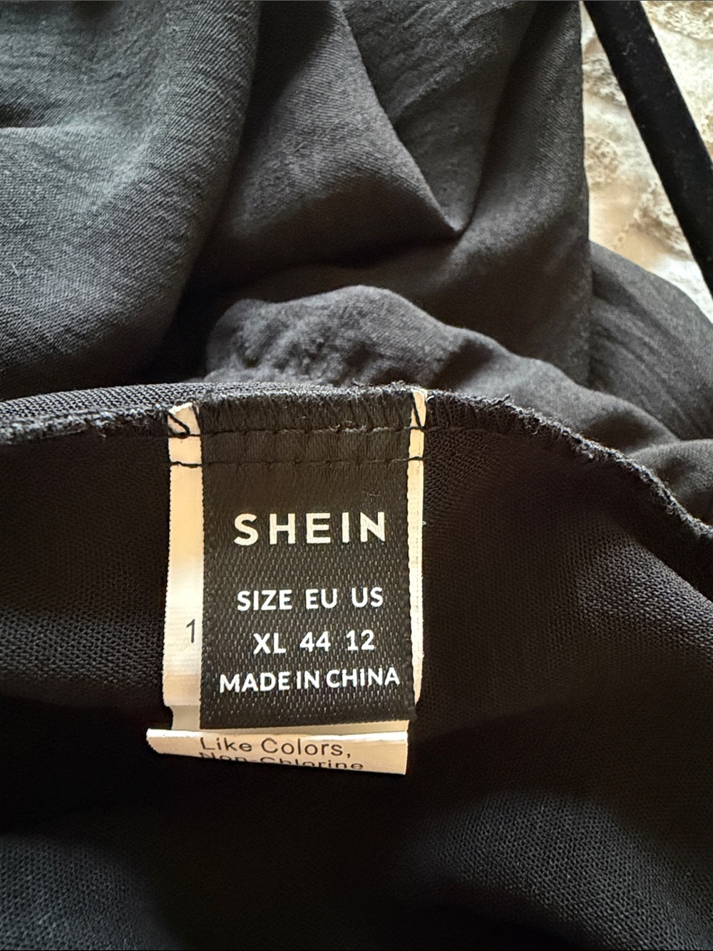SHEIN Black Draped Top with Wide-Leg Pants Set - Picture 2 of 2